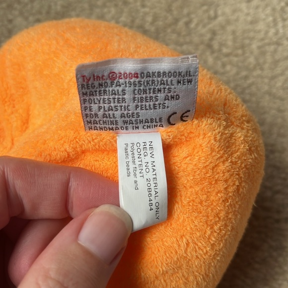 Vintage 2004 Ty Pluffies Plumpkin the Halloween Pumpkin Beanie Babies - Picture 7 of 8